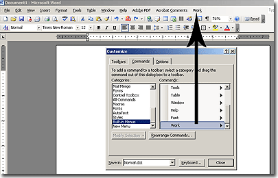 Expert Tips - Word 2003 Work Menu